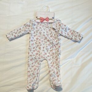 Shabby Chic Floral Print Kids One Piece - White